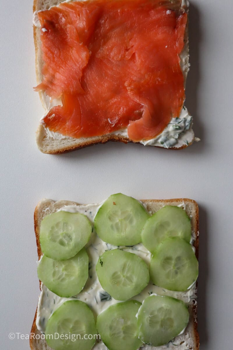 Steps to making smoked salmon finger sandwich