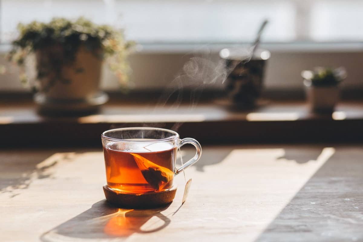 clear glass mug